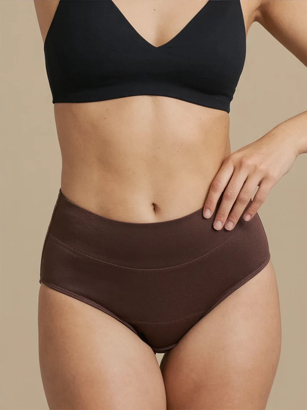 Huggster Brief | Pakke med 10 | Kraftig Urinlækage | 100% lækagesikker, dag & nat | Mørkebrun