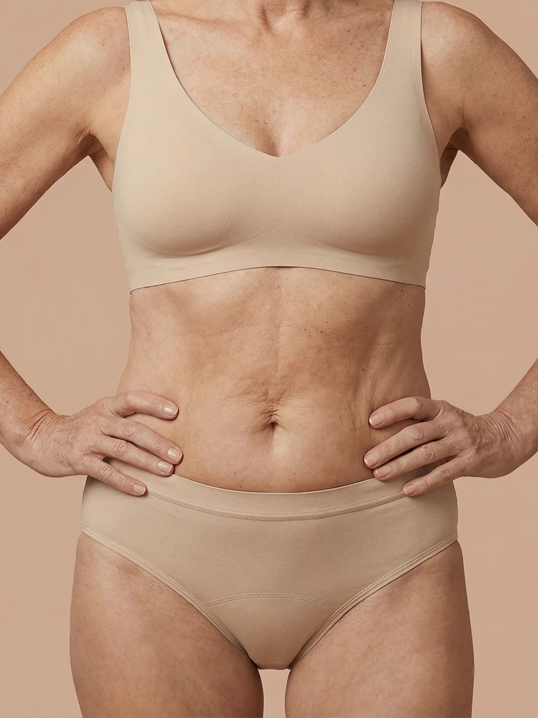 Sømløs Brief | Let urinlækage | Ultra blød & sømløs | 100% lækagesikker & økologisk bomuld | Apricot