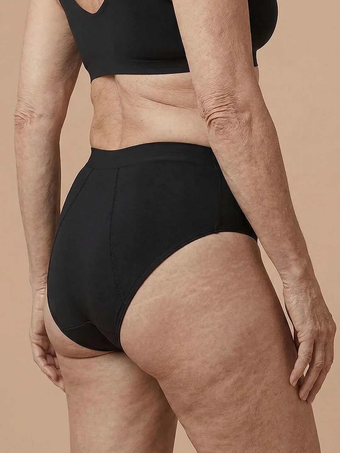 Sømløs Brief | Let urinlækage | Ultra blød & sømløs | 100% lækagesikker & økologisk bomuld | Sort