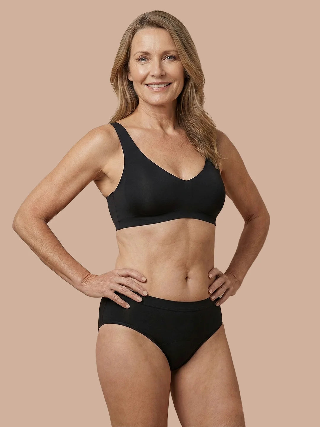 Sømløs Brief | Let urinlækage | Ultra blød & sømløs | 100% lækagesikker & økologisk bomuld | Sort