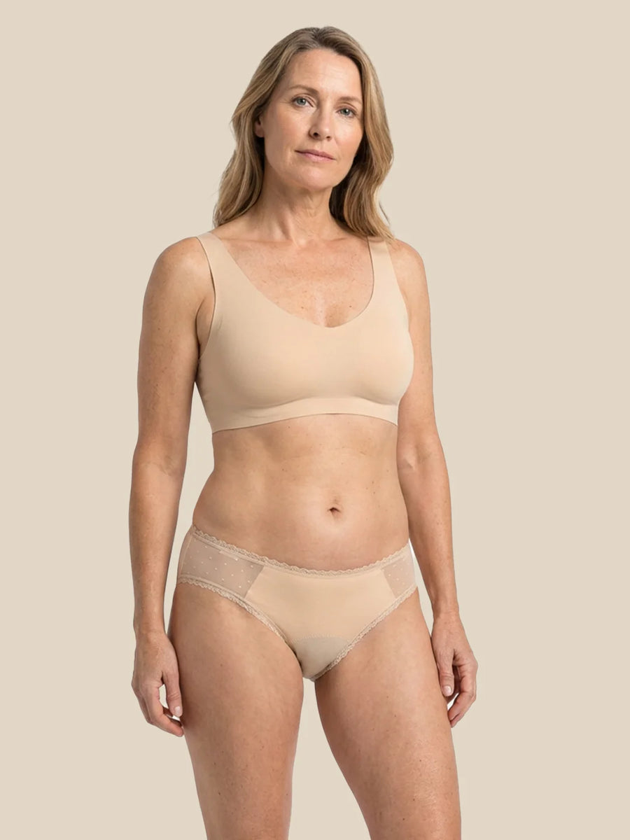 Everyday Brief | Kraftig urinlækage | 100% lækagesikker, dag & nat | Abrikos | Inkontinenstrusser