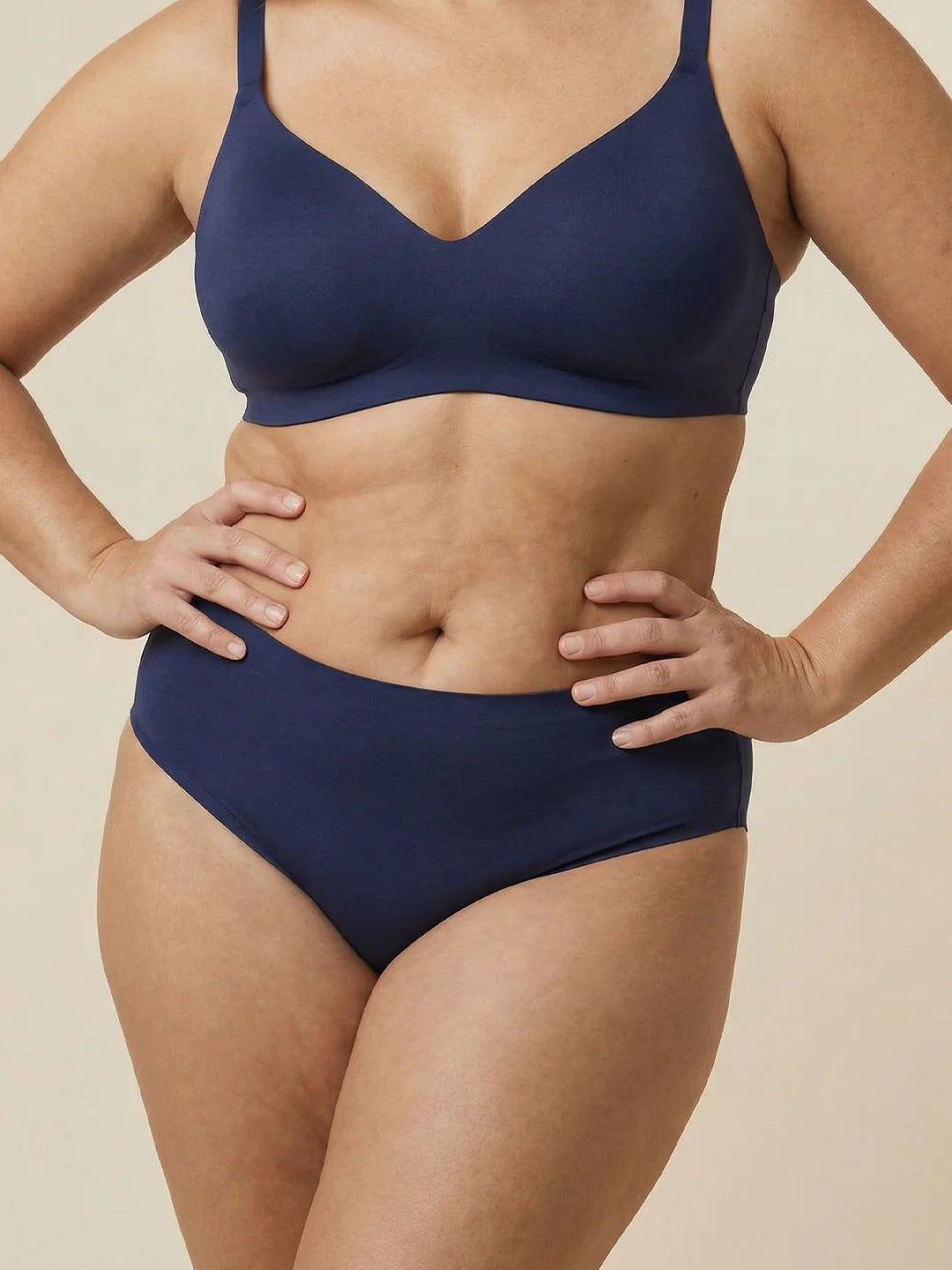 High Waist Brief | Kraftig urinlækage | Ultra blød & sømløs | 100% lækagesikker & Økologisk Bomuld | Blå