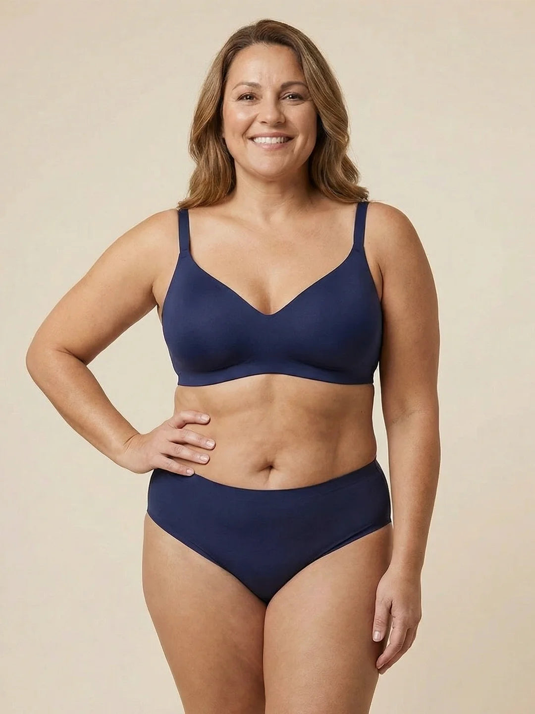High Waist Brief | Kraftig urinlækage | Ultra blød & sømløs | 100% lækagesikker & Økologisk Bomuld | Blå