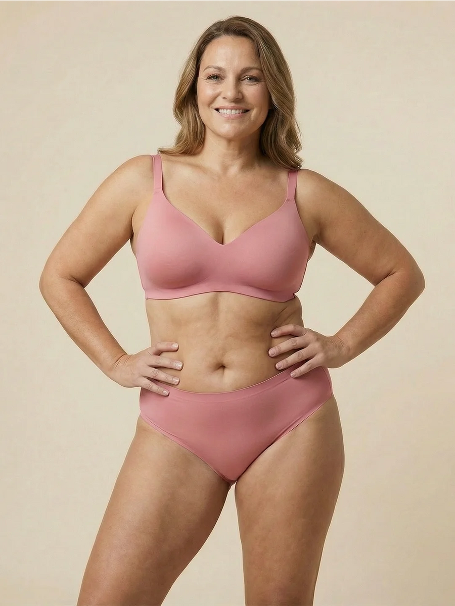 High Waist Brief | Kraftig urinlækage | Ultra blød & sømløs | 100% lækagesikker & økologisk bomuld | Lyserød