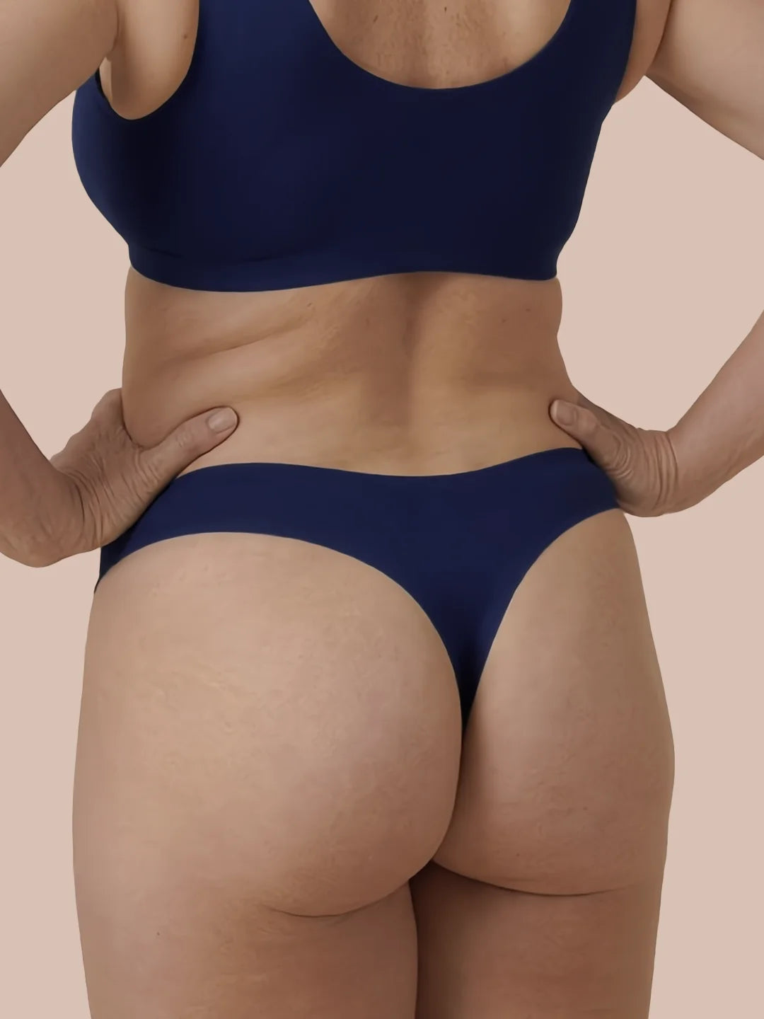 Sømløs Brazilian | Let urinlækage | Ultra blød & sømløs | 100% lækagesikker & økologisk bomuld | Blå | Menstruationstrusser