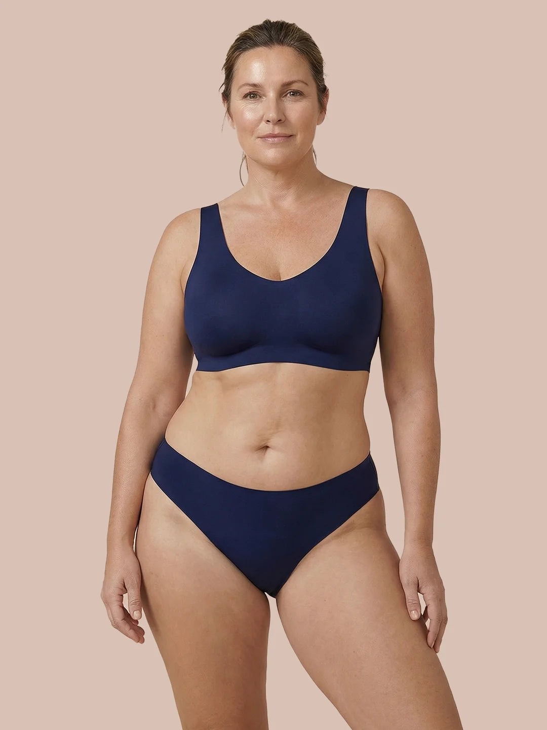 Sømløs Brazilian | Let urinlækage | Ultra blød & sømløs | 100% lækagesikker & økologisk bomuld | Blå | Menstruationstrusser