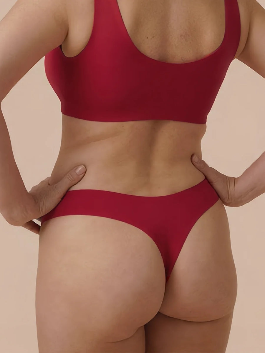 Sømløs Brazilian | Let urinlækage | Ultra blød & sømløs | 100% lækagesikker & økologisk bomuld | Rød