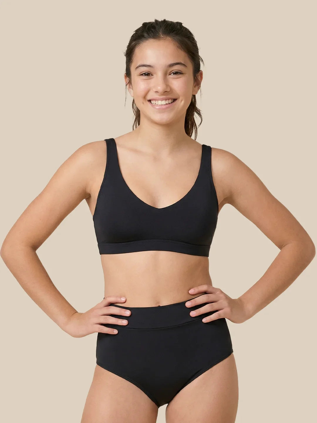 Menstruation Svømning Brev Teenagere | Ekstra intens | 100% lækagesikker | Sort