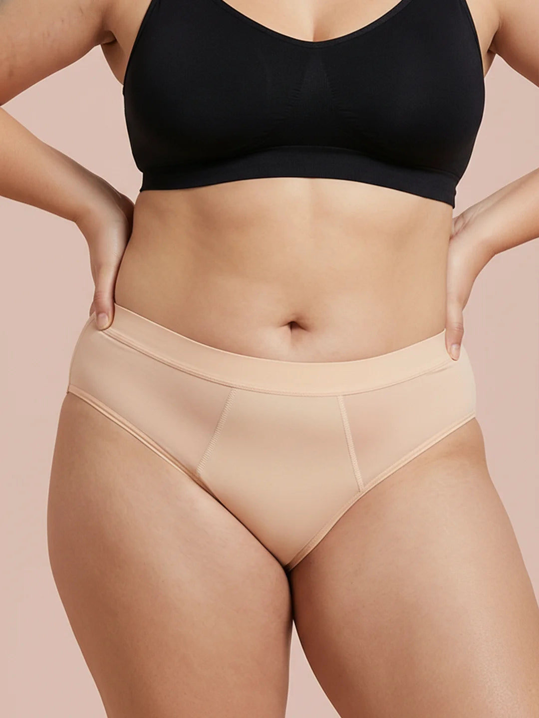 Invisible Hugger | 100% lækagesikker, dag & nat | Abrikos | Menstruationstrusser