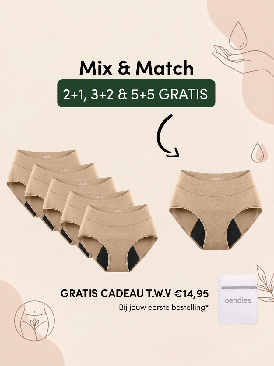 Huggster Brief | Pakke med 10 | Kraftig urinlækage | 100% lækagesikker, dag & nat | Apricot