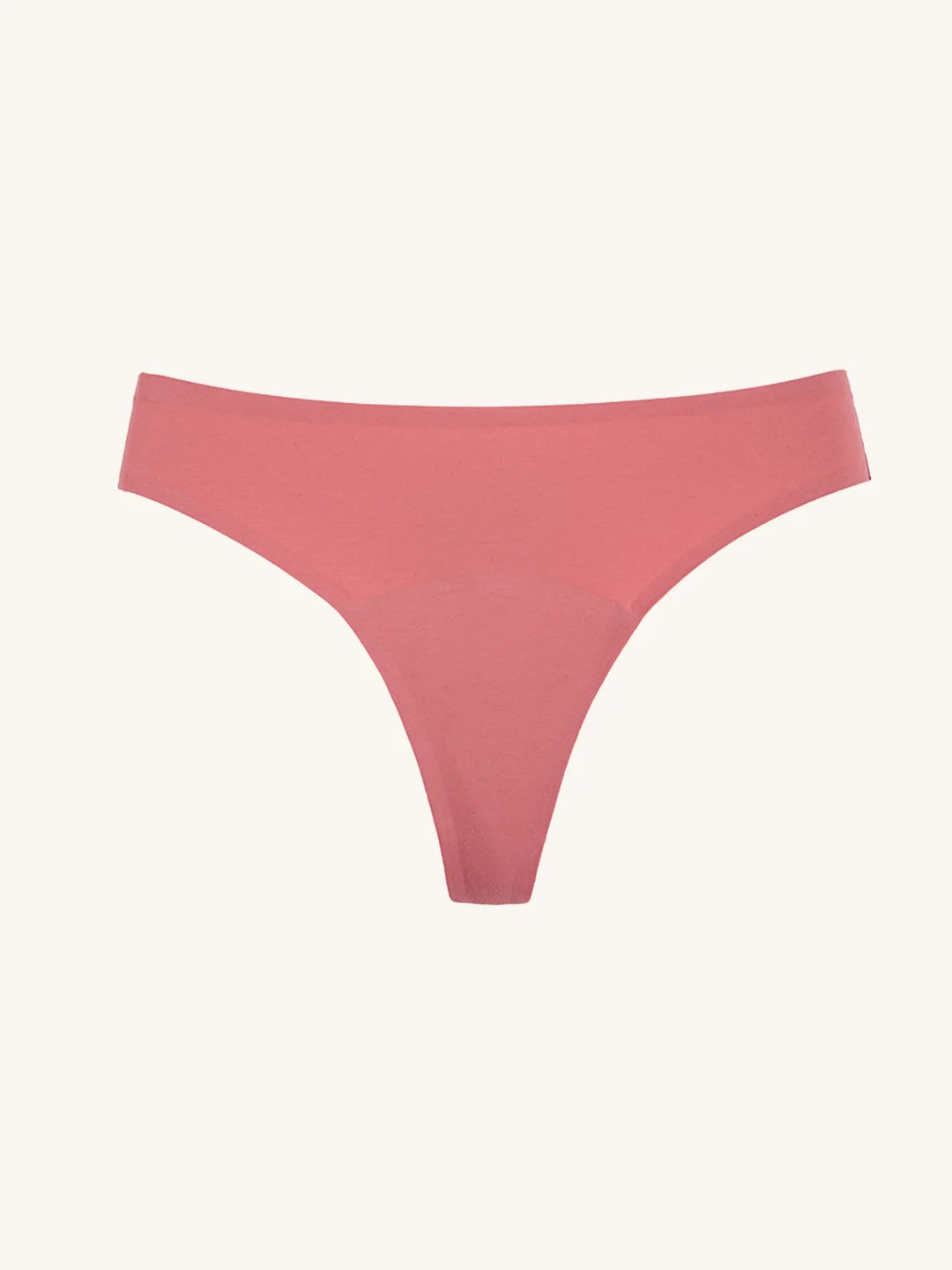 Menstruatie ondergoed roze, losse naadloze brazilian in vooraanzicht tegen een lichte achtergrond