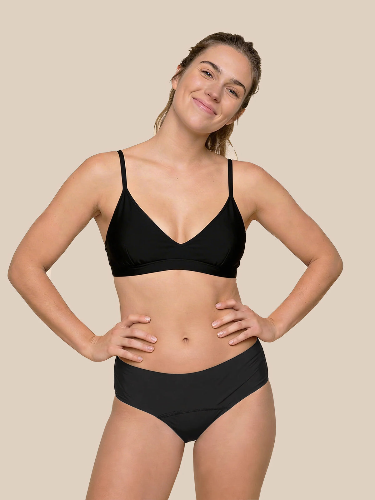 Menstruation Svømning Brev Teenagere | Ekstra intens | 100% lækagesikker | Sort