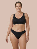 Sømløs Brazilian | Let urinlækage | Ultra blød & sømløs | 100% lækagesikker & økologisk bomuld | Sort | Menstruationstrusser