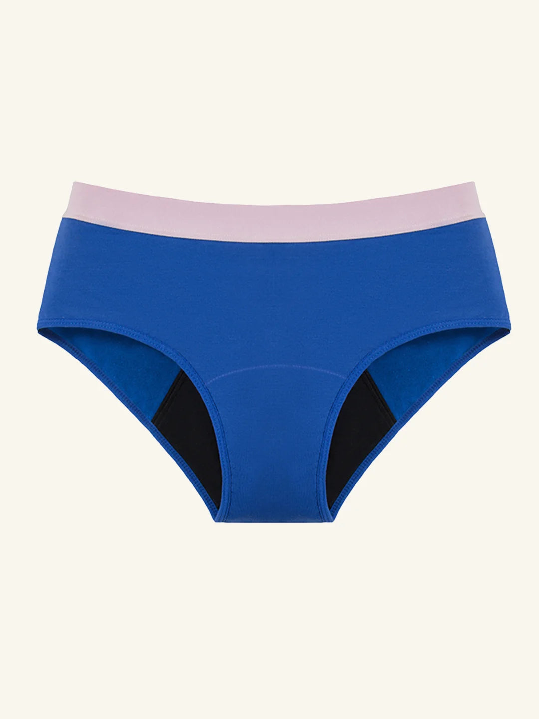 Hipster Brief | 100% lækagesikker, dag & nat | Blå pink | Menstruationstrusser