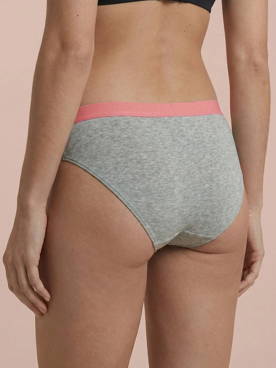 Hipster Brief | 100% lækagesikker, dag & nat | Grå-Laks | Menstruationstrusser