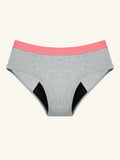 Hipster Brief | 100% lækagesikker, dag & nat | Grå-Laks | Menstruationstrusser