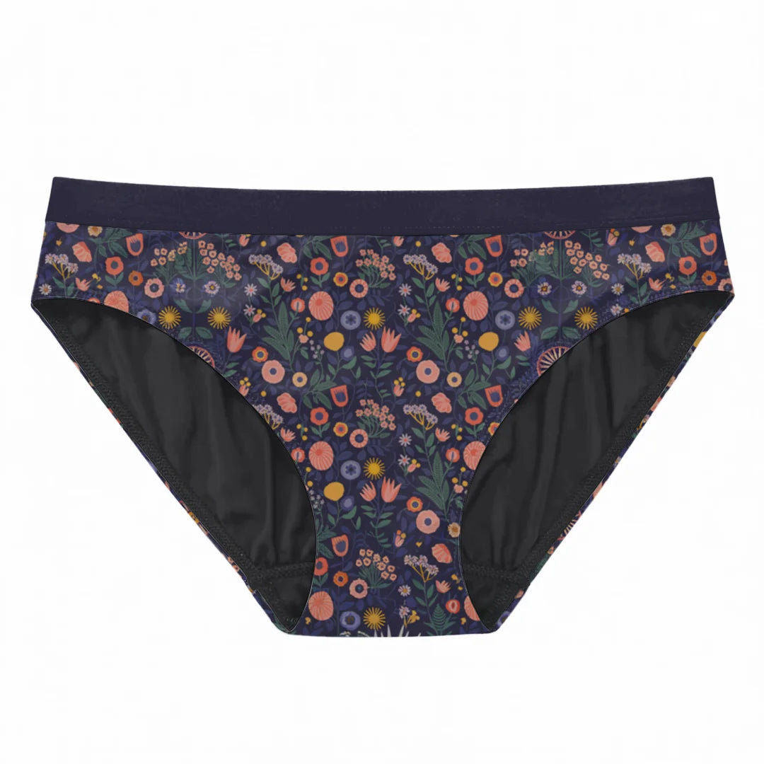Oendies SoftShield – Blomstermønster V1 – Menstruationstrusser til teenagere