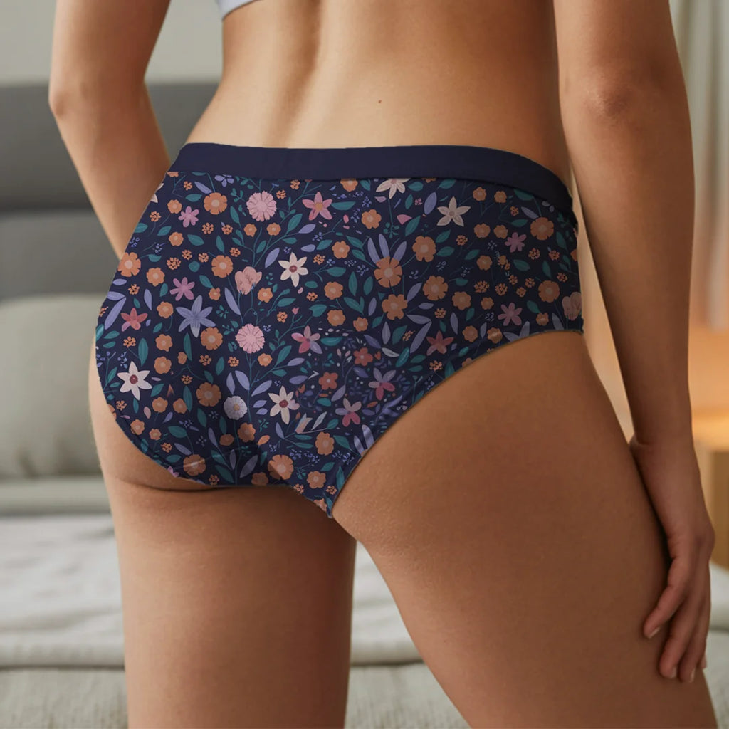 Oendies SoftShield -  Blomsterprint V2 - Menstruationsundertøj til teenagere