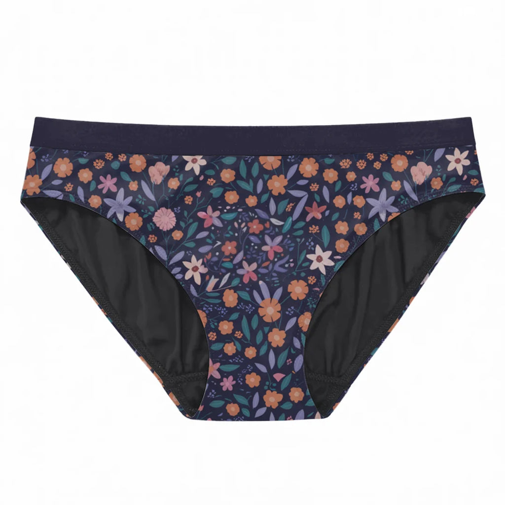 Oendies SoftShield -  Blomsterprint V2 - Menstruationsundertøj til teenagere
