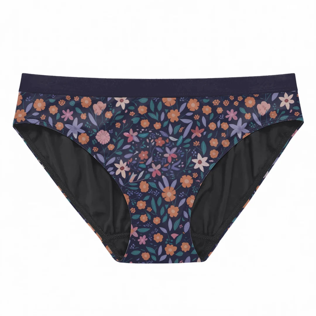 Oendies SoftShield -  Blomsterprint V2 - Menstruationsundertøj til teenagere