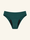 Menstruatie ondergoed groen, losse classic 2.0 brief in vooraanzicht tegen een lichte achtergrond