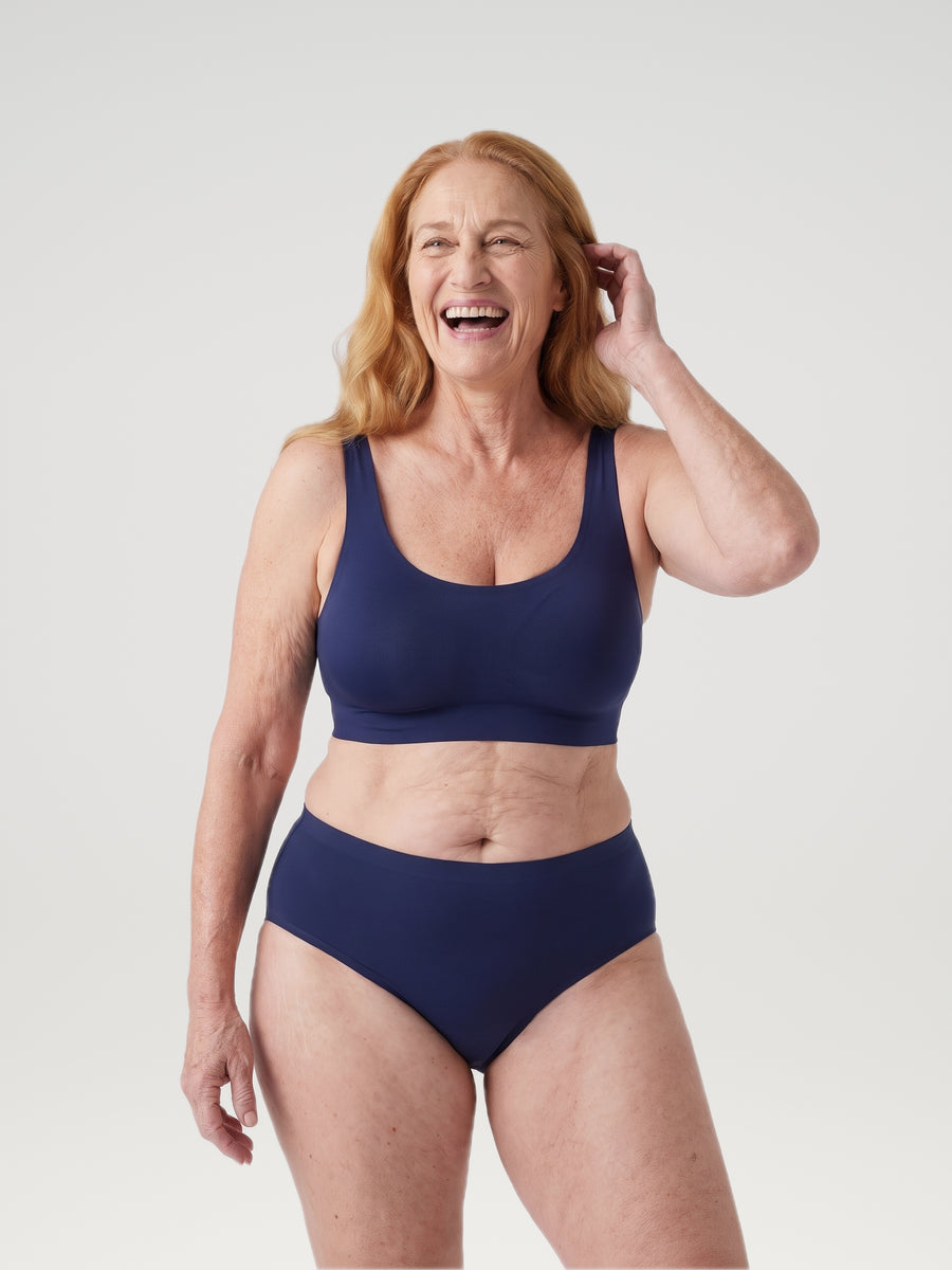 High Waist Brief | 100% lækagesikker, dag & nat | Blå | Menstruationstrusser